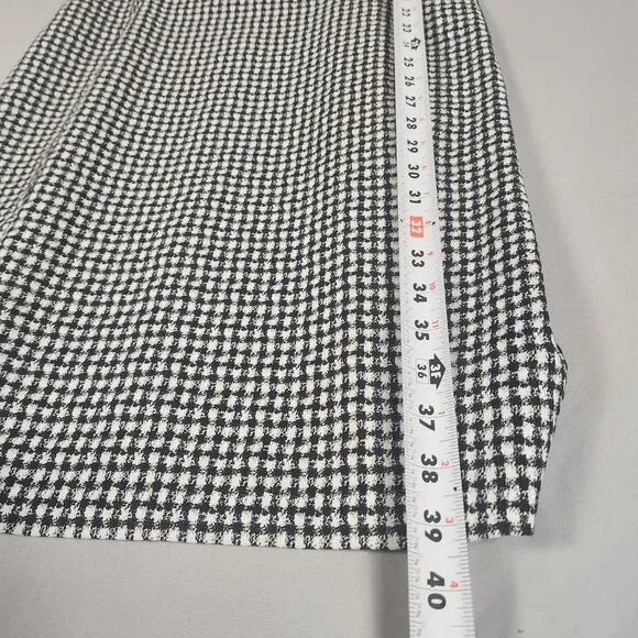 Calvin Klein Sheath Dress Size 12 Black White Houndstooth Sleeveless Zip - Picture 6 of 8